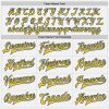 Custom White Royal Pinstripe Yellow Bomber Full-Snap Varsity Letterman Jacket - Image 4