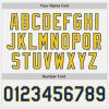 Custom White Royal Pinstripe Yellow Bomber Full-Snap Varsity Letterman Jacket - Image 5