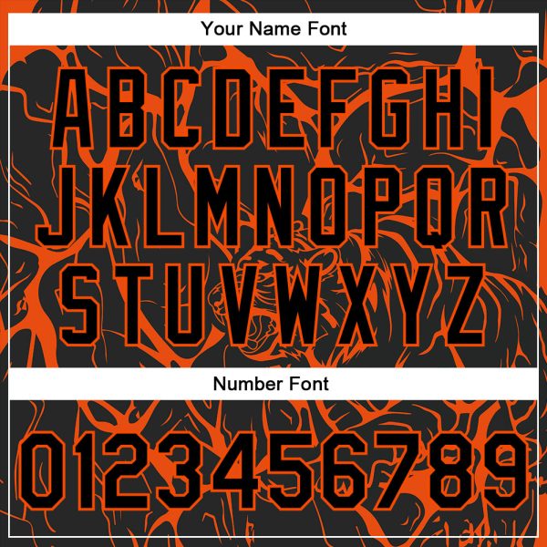 Custom Black Orange Abstract Network And Tiger 3D Pattern Design Bomber Full-Snap Varsity Letterman Jacket - Image 5