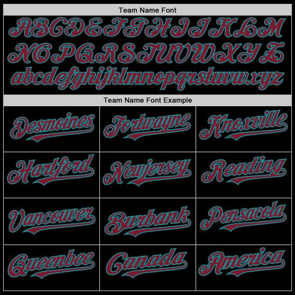 Custom Black Crimson-Teal Bomber Full-Snap Varsity Letterman Hoodie Jacket - Image 4