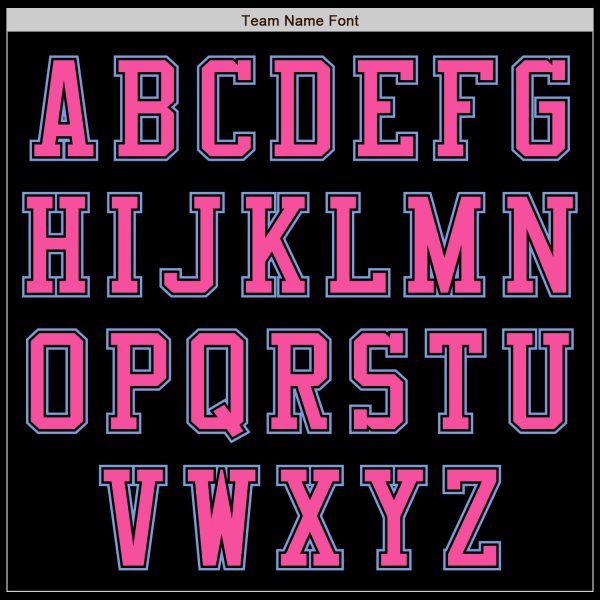 Custom Black Pink-Light Blue Bomber Varsity Letterman Zipper Jacket - Image 4