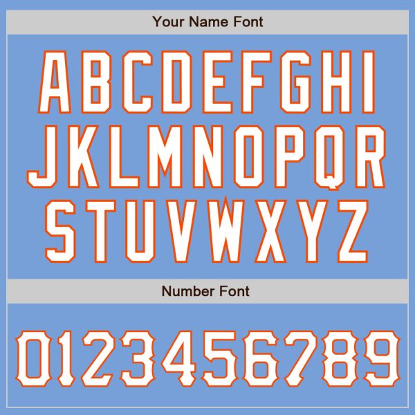 Custom Light Blue White-Orange Authentic Baseball Jersey - Image 5