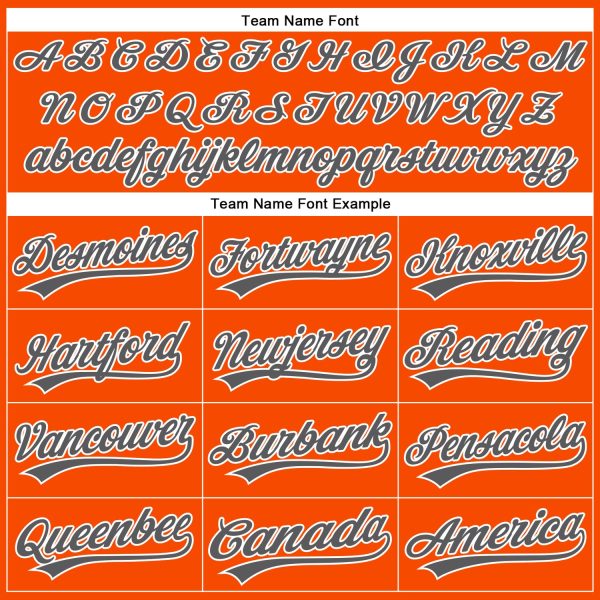 Custom Orange White Pinstripe Steel Gray Authentic Baseball Jersey - Image 4
