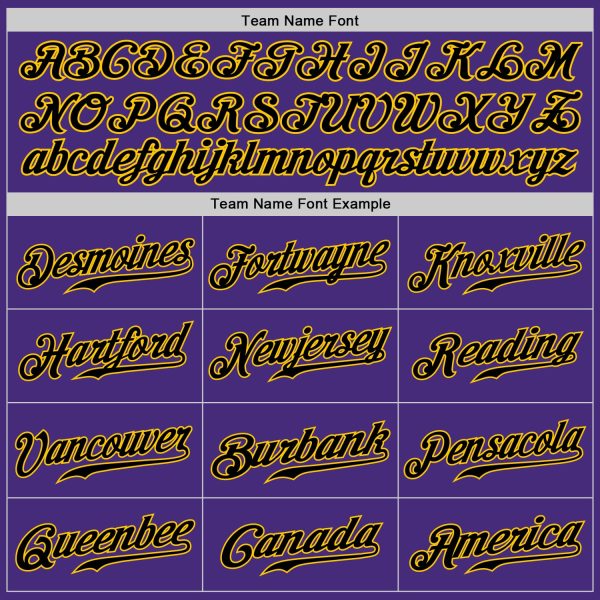 Custom Purple Black-Gold Authentic Baseball Jersey - Image 4