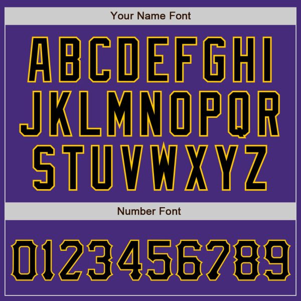Custom Purple Black-Gold Authentic Baseball Jersey - Image 5