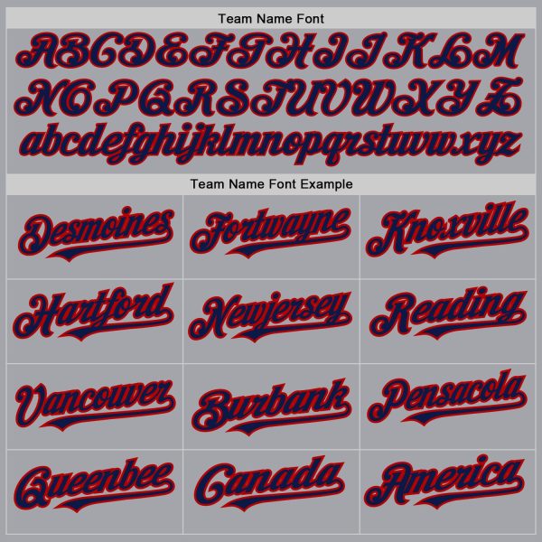 Custom Gray Navy-Red Authentic Raglan Sleeves Baseball Jersey - Image 4