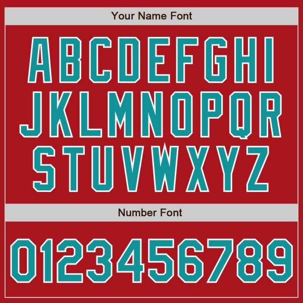 Custom Red Teal-White Authentic Baseball Jersey - Image 5