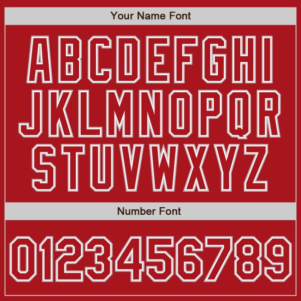 Custom Red Red-Gray Authentic Baseball Jersey - Image 5