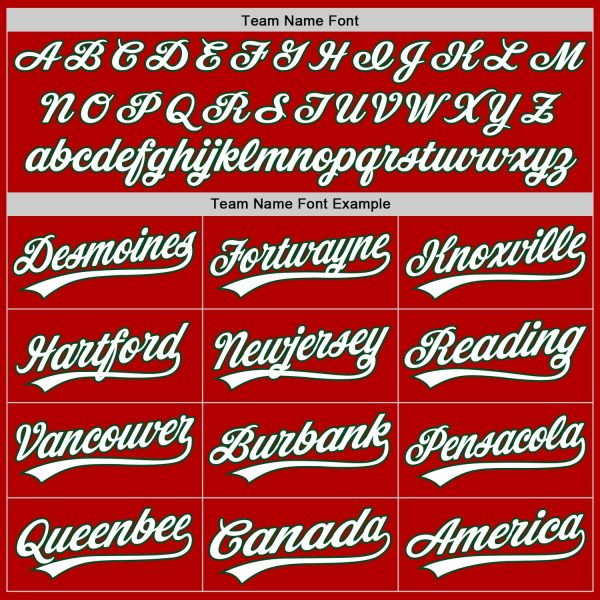 Custom Red White-Green Authentic Throwback Baseball Jersey - Image 4
