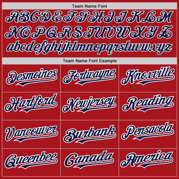 Custom Red Navy-White Authentic Baseball Jersey - Image 4