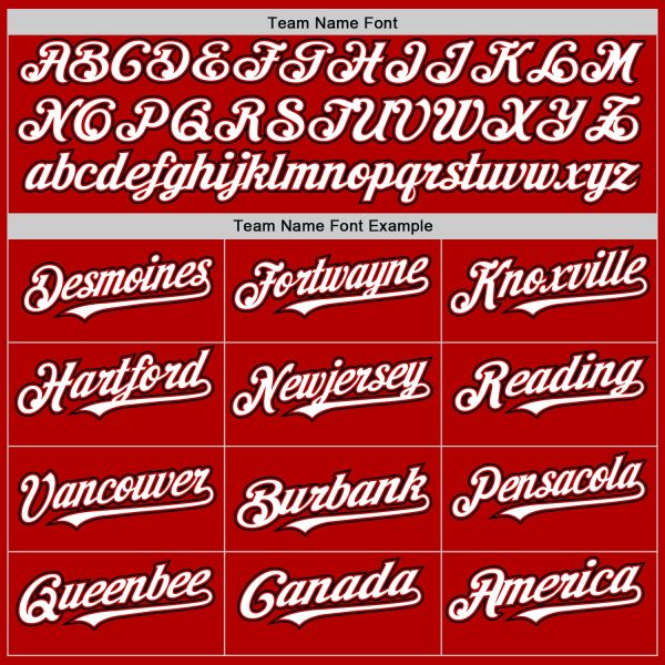 Custom Red White-Black Authentic Baseball Jersey - Image 4
