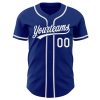 Custom Royal White Authentic Baseball Jersey - Image 2
