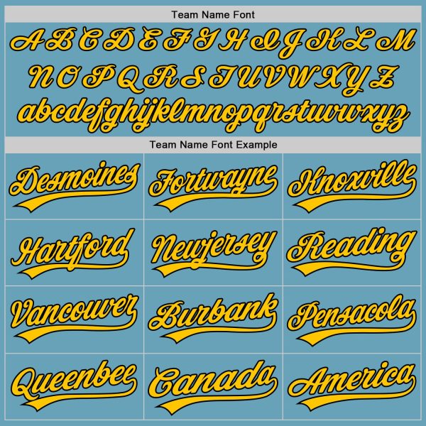 Custom Shadow Blue Black-Yellow Authentic Baseball Jersey - Image 4