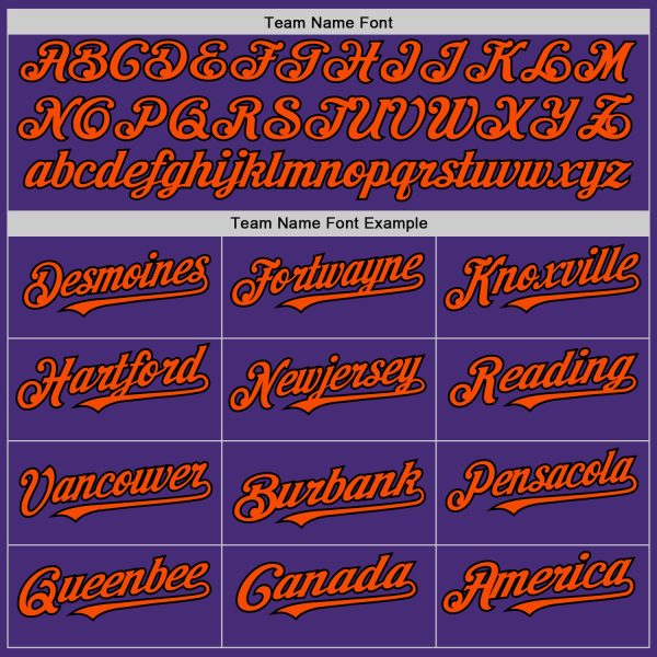 Custom Purple Orange-Black Authentic Sleeveless Baseball Jersey - Image 3