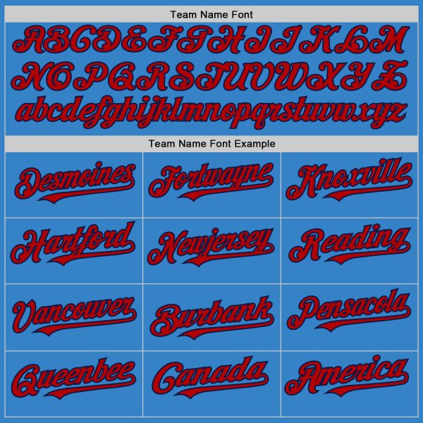 Custom Powder Blue Red-Navy Authentic Sleeveless Baseball Jersey - Image 3