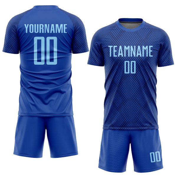 Custom Royal Light Blue Sublimation Soccer Uniform Jersey - Image 2