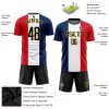 Custom Navy Black White Red-Gold Sublimation French Flag Soccer Uniform Jersey - Image 3