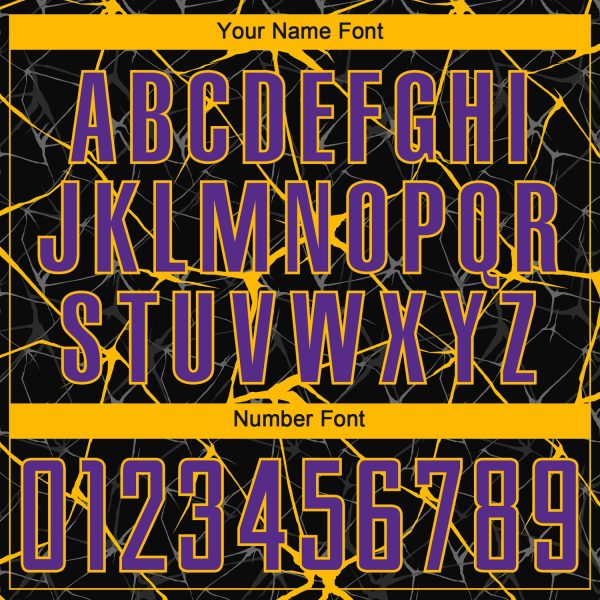 Custom Black Purple-Gold Sublimation Soccer Uniform Jersey - Image 7