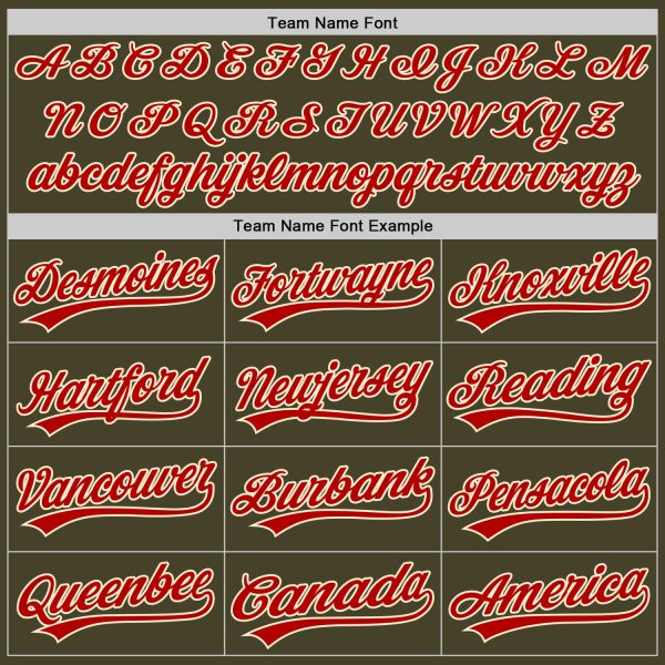 Custom Olive Red-Cream Salute To Service Two-Button Unisex Softball Jersey - Image 4