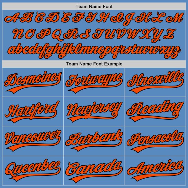 Custom Powder Blue Orange-Black Two-Button Unisex Softball Jersey - Image 4