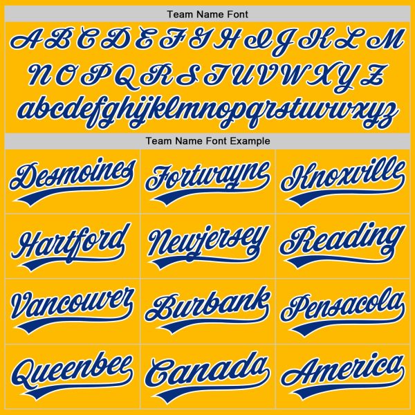 Custom Gold Royal-White Two-Button Unisex Softball Jersey - Image 4