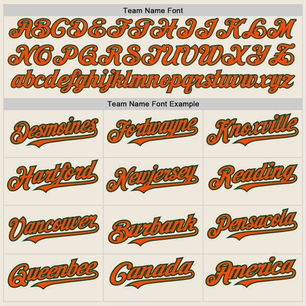 Custom Cream Green Pinstripe Orange Two-Button Unisex Softball Jersey - Image 4