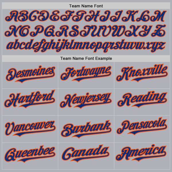 Custom Gray Royal Pinstripe Orange Two-Button Unisex Softball Jersey - Image 4