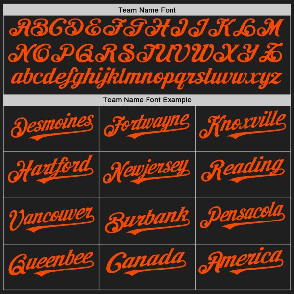 Custom Black White-Orange Pinstripe Authentic Split Fashion Baseball Jersey - Image 4