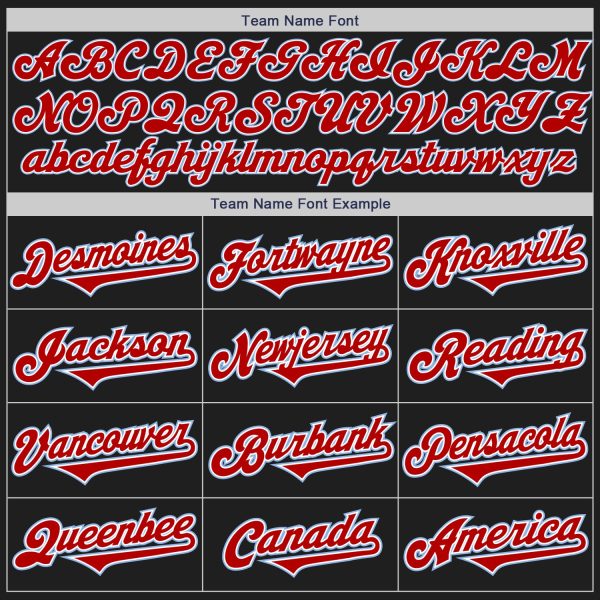 Custom Black Red-Light Blue Authentic Two Tone Baseball Jersey - Image 4