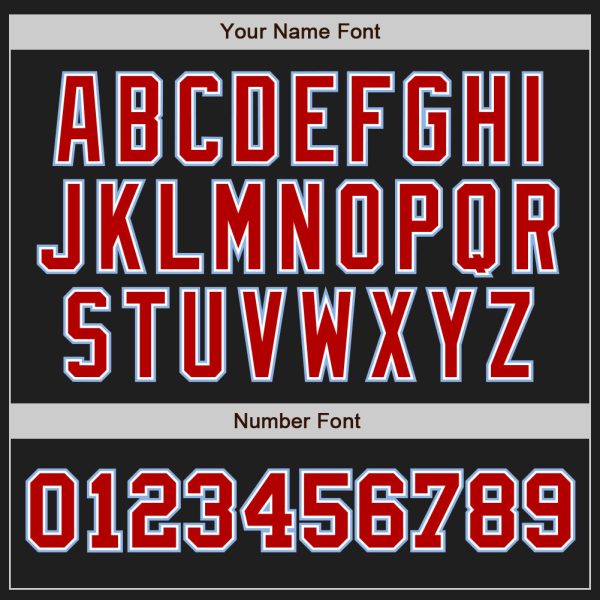 Custom Black Red-Light Blue Authentic Two Tone Baseball Jersey - Image 5