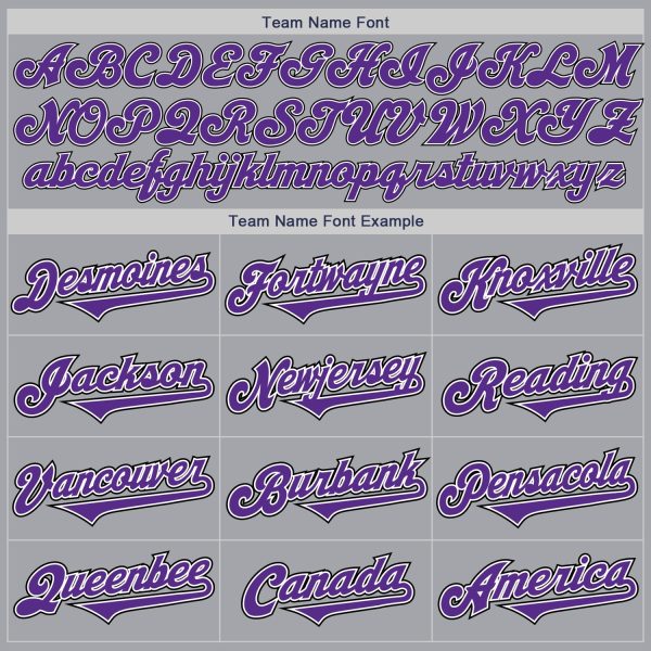 Custom Gray Purple-Black Authentic Two Tone Baseball Jersey - Image 4