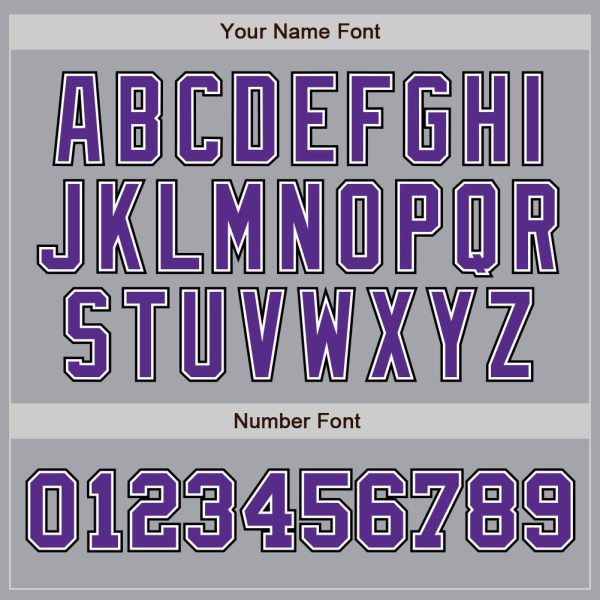 Custom Gray Purple-Black Authentic Two Tone Baseball Jersey - Image 5