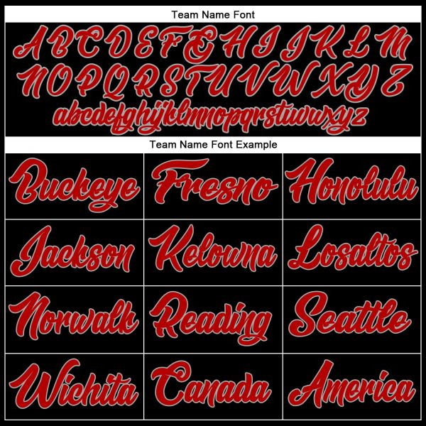 Custom Black Red-Gray Authentic Baseball Jersey - Image 4