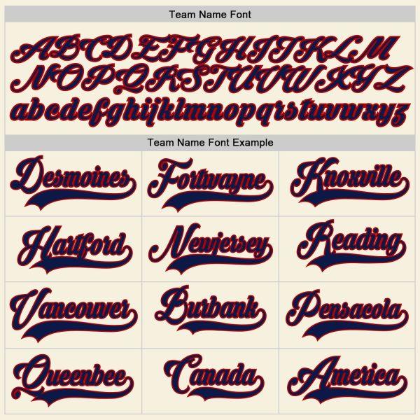 Custom Cream Navy Pinstripe Navy-Red Authentic Baseball Jersey - Image 4