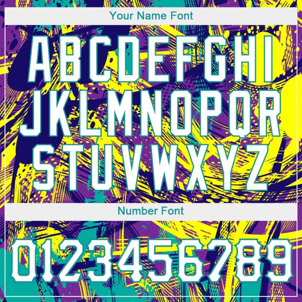 Custom Graffiti Abstract Urban Pattern White-Teal 3D Authentic Baseball Jersey - Image 5