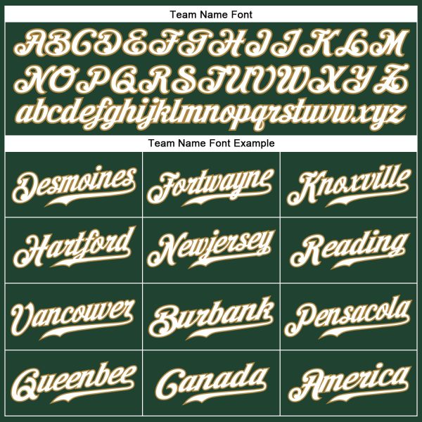 Custom Green White-Old Gold Authentic Baseball Jersey - Image 4