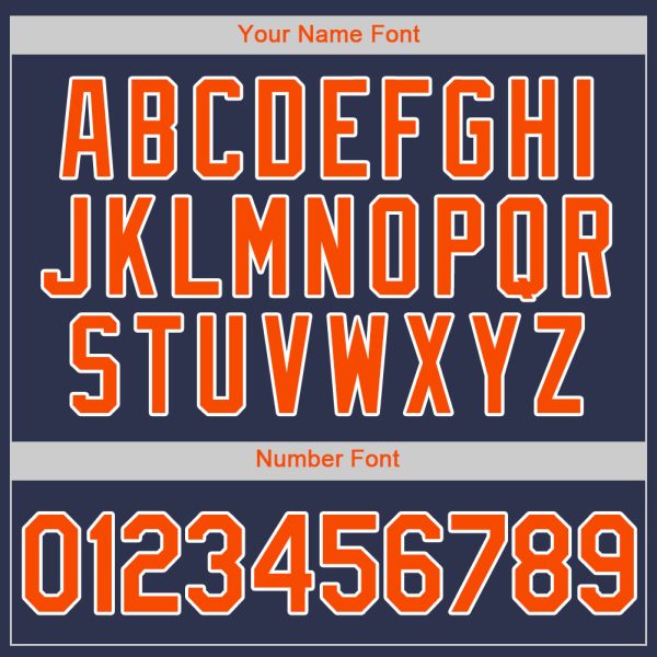 Custom Navy Orange-White Authentic Baseball Jersey - Image 4