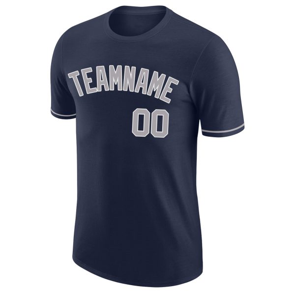 Custom Navy Gray-White Performance T-Shirt - Image 5