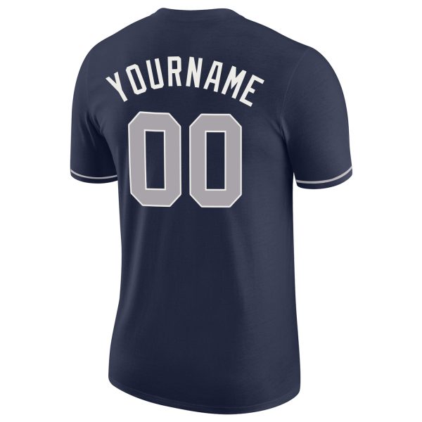 Custom Navy Gray-White Performance T-Shirt - Image 6