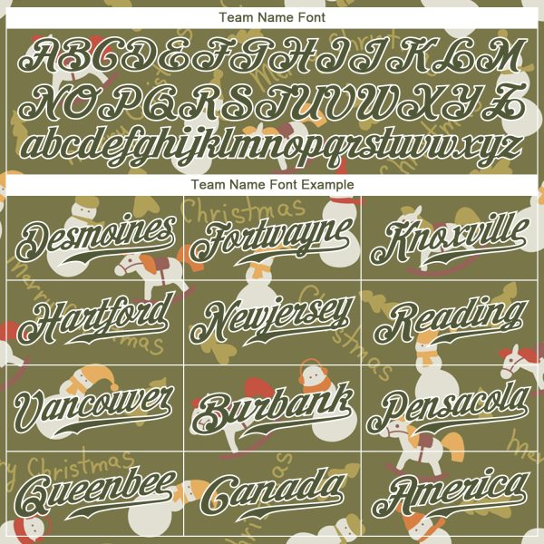 Custom Olive Olive-White Christmas 3D Authentic Salute To Service Baseball Jersey - Image 4