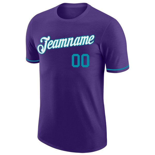 Custom Purple Teal-White Performance T-Shirt - Image 6