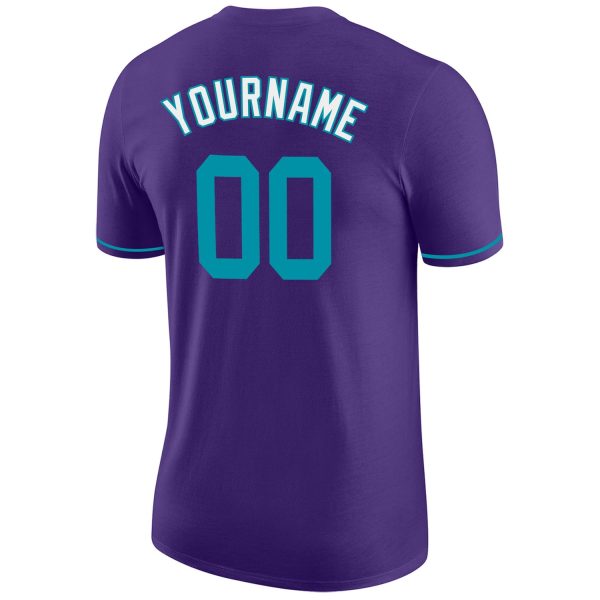 Custom Purple Teal-White Performance T-Shirt - Image 7