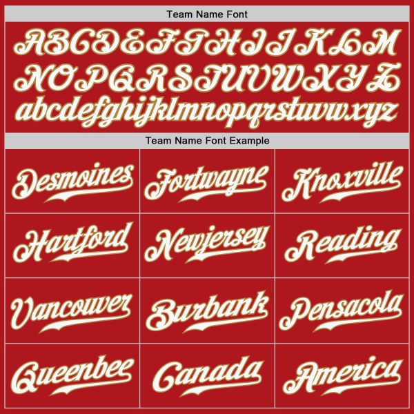 Custom White Red-Old Gold Authentic Split Fashion Baseball Jersey - Image 5