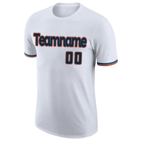 Custom White Black-Powder Blue Performance T-Shirt - Image 5