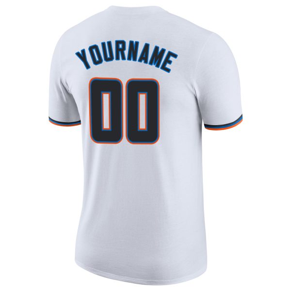 Custom White Black-Powder Blue Performance T-Shirt - Image 6